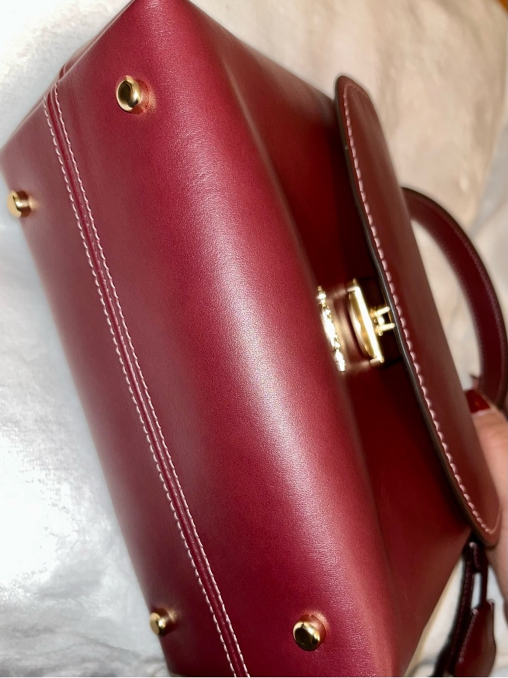 Coach Emory Top Handle Crossbody Satchel Smooth Leather Maroon CCE54 - Picture 10 of 11